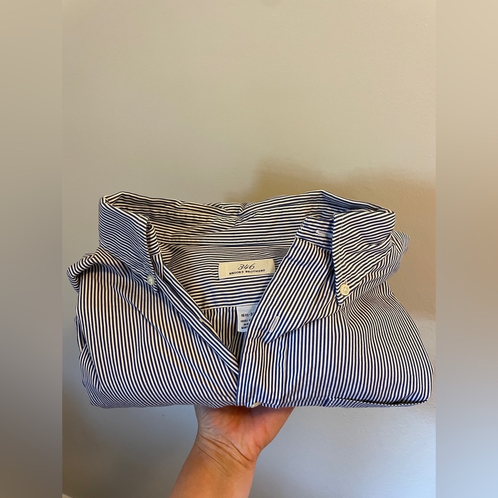 Men's Brooks Brothers Striped Button Down Shirt | 16 1/2 - 34/35